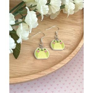 Kawaii Frog Earrings: Polymer Clay Cottagecore Studs